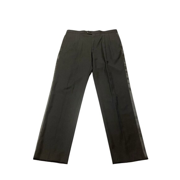 Polo Ralph Lauren Tuxedo Slacks Pant Mens 36x34 100% Wool Pleated Black $125 NWT - Picture 1 of 8